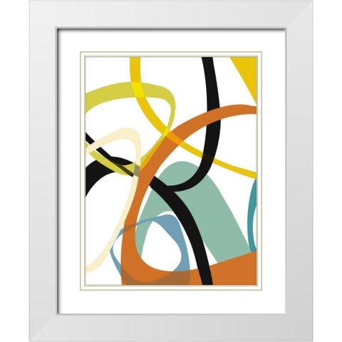 Evolution I White Modern Wood Framed Art Print with Double Matting by Bartlett, Sandra