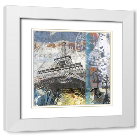ParisÂ  EiffelÂ Â   White Modern Wood Framed Art Print with Double Matting by Chilton, Sarah
