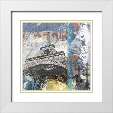 ParisÂ  EiffelÂ Â   White Modern Wood Framed Art Print with Double Matting by Chilton, Sarah