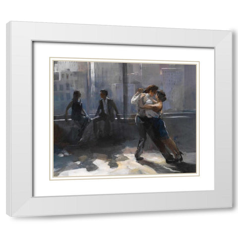 Tango Argnetino V White Modern Wood Framed Art Print with Double Matting by Haenraets, Willem