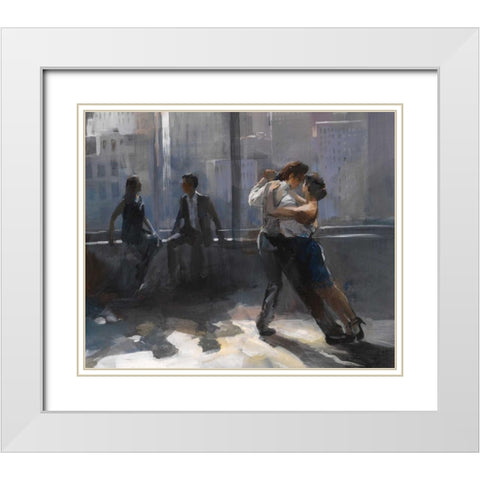 Tango Argnetino V White Modern Wood Framed Art Print with Double Matting by Haenraets, Willem