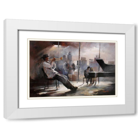 Trumpeter White Modern Wood Framed Art Print with Double Matting by Haenraets, Willem