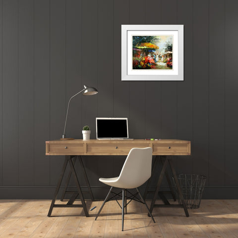 Market Place III White Modern Wood Framed Art Print with Double Matting by Haenraets, Willem