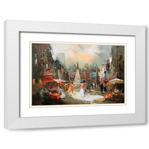 Cafe Rouge III White Modern Wood Framed Art Print with Double Matting by Haenraets, Willem