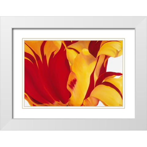 Floriade I White Modern Wood Framed Art Print with Double Matting by Poelstra-Holzhaus, Yvonne