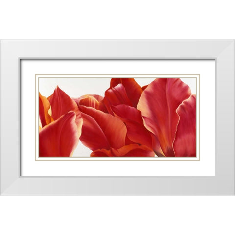 Fancy Flower I White Modern Wood Framed Art Print with Double Matting by Poelstra-Holzhaus, Yvonne
