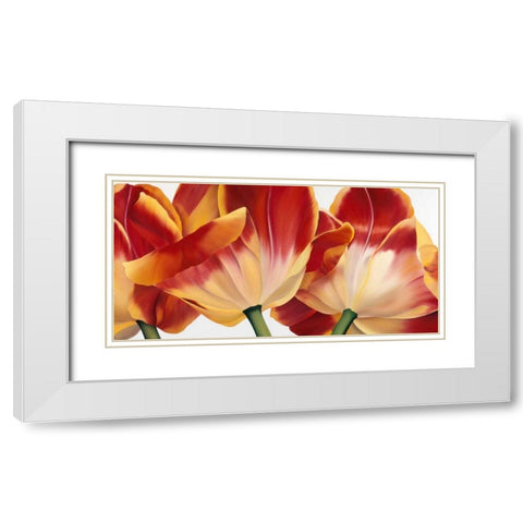 Fancy Flower III White Modern Wood Framed Art Print with Double Matting by Poelstra-Holzhaus, Yvonne