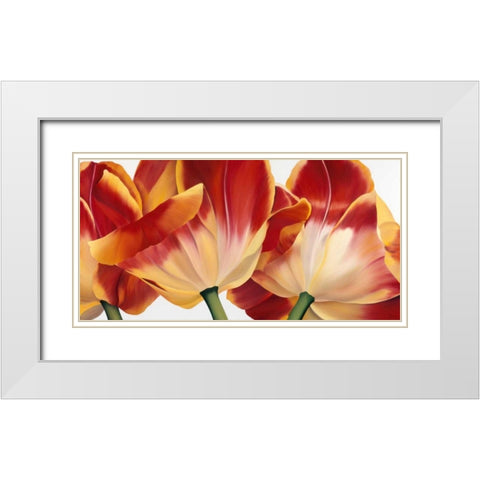 Fancy Flower III White Modern Wood Framed Art Print with Double Matting by Poelstra-Holzhaus, Yvonne