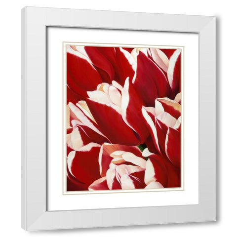 Red and White II White Modern Wood Framed Art Print with Double Matting by Poelstra-Holzhaus, Yvonne