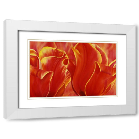 Party Tulip II White Modern Wood Framed Art Print with Double Matting by Poelstra-Holzhaus, Yvonne