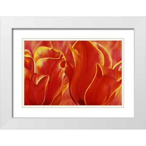 Party Tulip II White Modern Wood Framed Art Print with Double Matting by Poelstra-Holzhaus, Yvonne