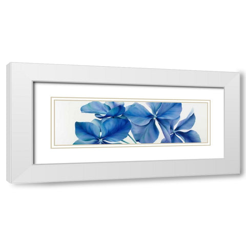 Shiny Bleu White Modern Wood Framed Art Print with Double Matting by Poelstra-Holzhaus, Yvonne