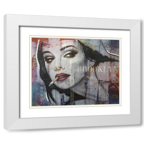 Meeting in Brooklyn White Modern Wood Framed Art Print with Double Matting by Jochem, Hans