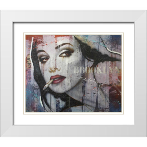 Meeting in Brooklyn White Modern Wood Framed Art Print with Double Matting by Jochem, Hans