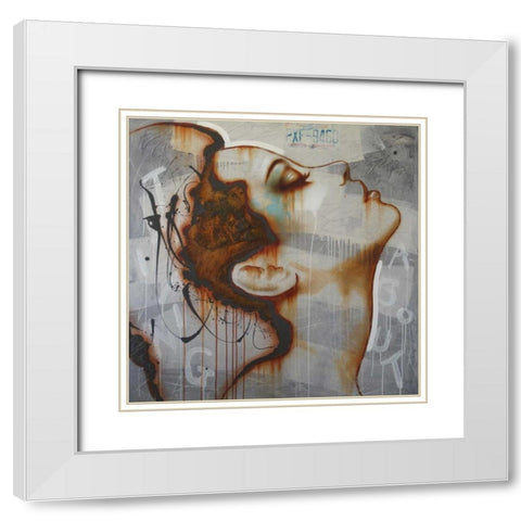 Thinking about White Modern Wood Framed Art Print with Double Matting by Jochem, Hans