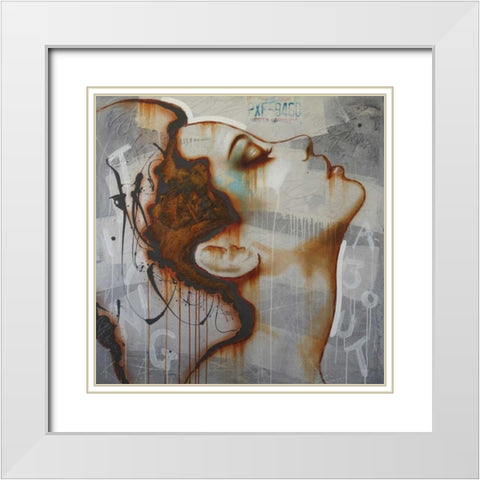 Thinking about White Modern Wood Framed Art Print with Double Matting by Jochem, Hans