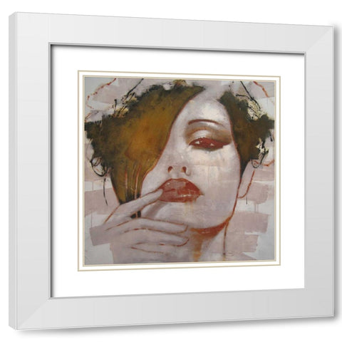 Ill keep it in mind White Modern Wood Framed Art Print with Double Matting by Jochem, Hans