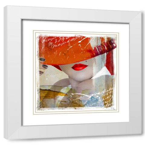 Glamorous V White Modern Wood Framed Art Print with Double Matting by Bakker, Jochem