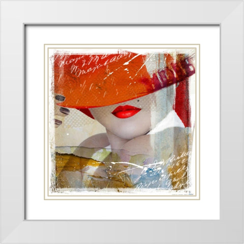 Glamorous V White Modern Wood Framed Art Print with Double Matting by Bakker, Jochem
