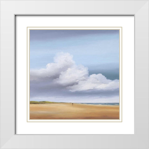 Walking III White Modern Wood Framed Art Print with Double Matting by Paus, Hans