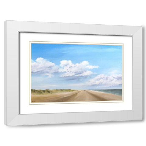 Walking IV White Modern Wood Framed Art Print with Double Matting by Paus, Hans