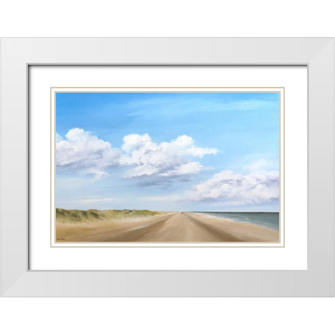 Walking IV White Modern Wood Framed Art Print with Double Matting by Paus, Hans