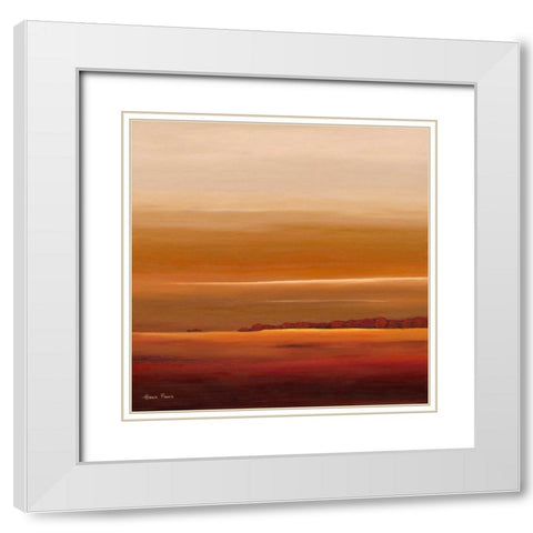 Sundown III White Modern Wood Framed Art Print with Double Matting by Paus, Hans