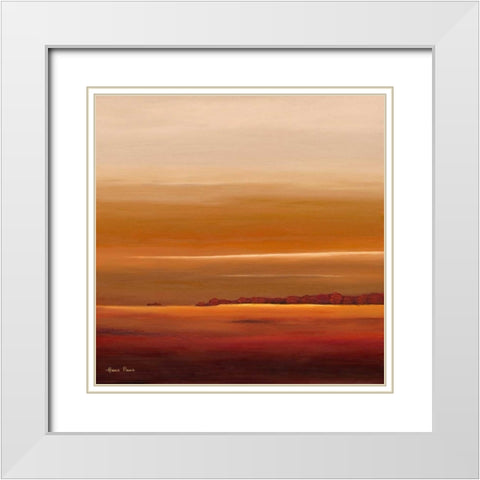 Sundown III White Modern Wood Framed Art Print with Double Matting by Paus, Hans