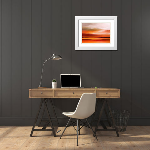 Evening Sky IV White Modern Wood Framed Art Print with Double Matting by Paus, Hans