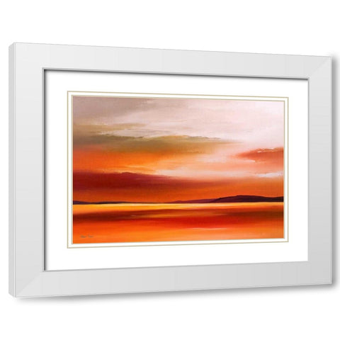 Evening Sky IV White Modern Wood Framed Art Print with Double Matting by Paus, Hans