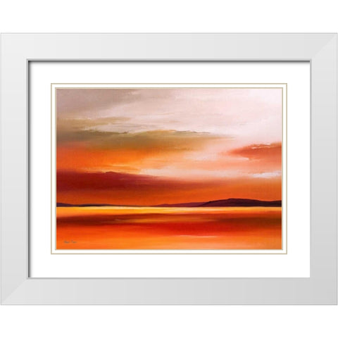 Evening Sky IV White Modern Wood Framed Art Print with Double Matting by Paus, Hans