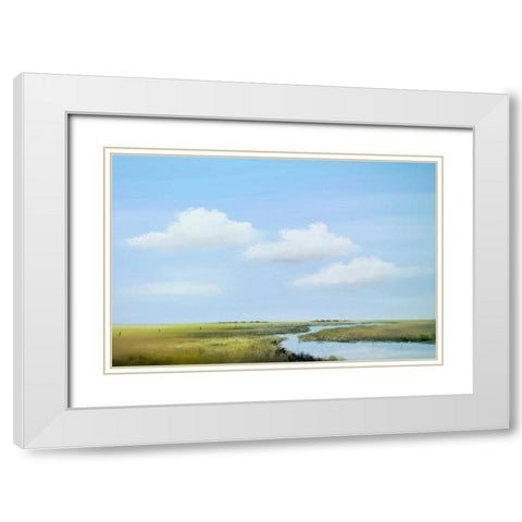 Down the river III White Modern Wood Framed Art Print with Double Matting by Paus, Hans