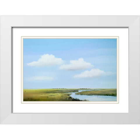 Down the river III White Modern Wood Framed Art Print with Double Matting by Paus, Hans