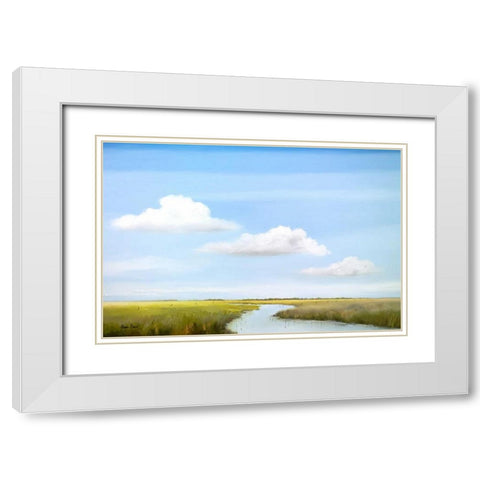 Down the river IV White Modern Wood Framed Art Print with Double Matting by Paus, Hans