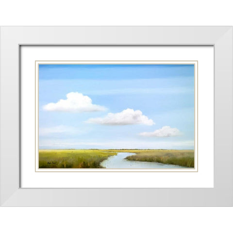 Down the river IV White Modern Wood Framed Art Print with Double Matting by Paus, Hans