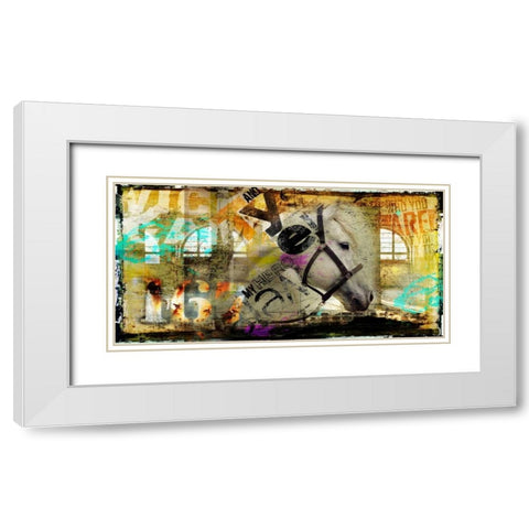 My Friend White Modern Wood Framed Art Print with Double Matting by Baker, Micha