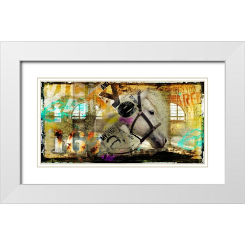 My Friend White Modern Wood Framed Art Print with Double Matting by Baker, Micha