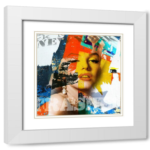 Marilyn II White Modern Wood Framed Art Print with Double Matting by Baker, Micha