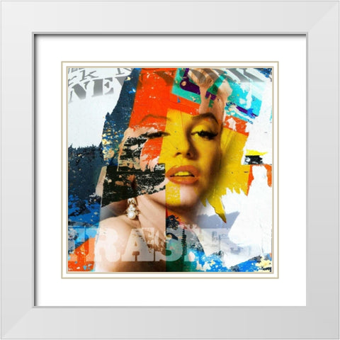 Marilyn II White Modern Wood Framed Art Print with Double Matting by Baker, Micha