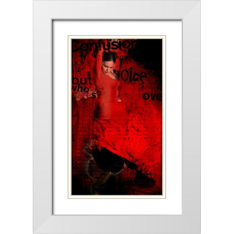 Flamenco White Modern Wood Framed Art Print with Double Matting by Baker, Micha