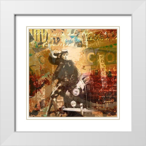 Rendezvous White Modern Wood Framed Art Print with Double Matting by Baker, Micha