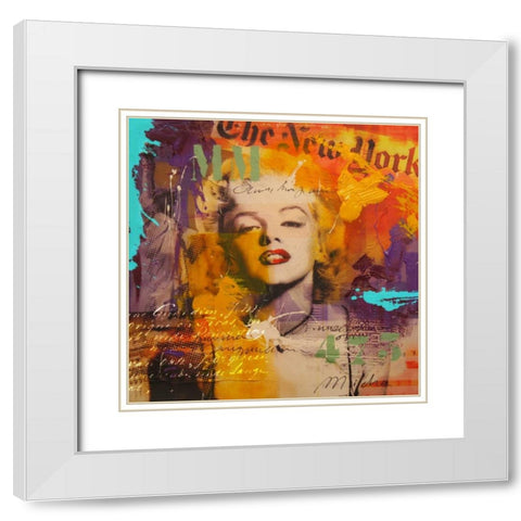 Marilyn III White Modern Wood Framed Art Print with Double Matting by Baker, Micha
