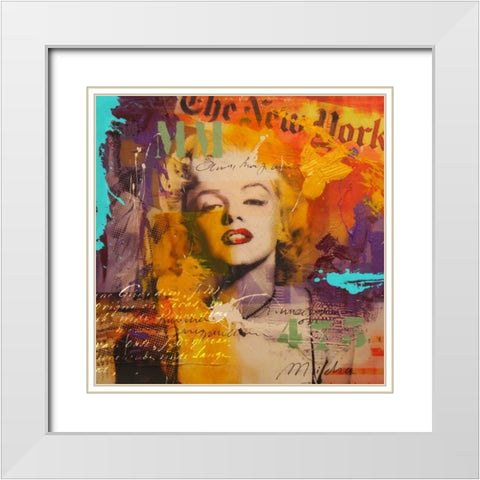 Marilyn III White Modern Wood Framed Art Print with Double Matting by Baker, Micha