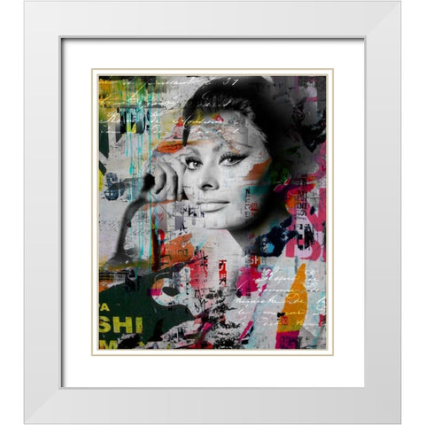 Sofia White Modern Wood Framed Art Print with Double Matting by Baker, Micha