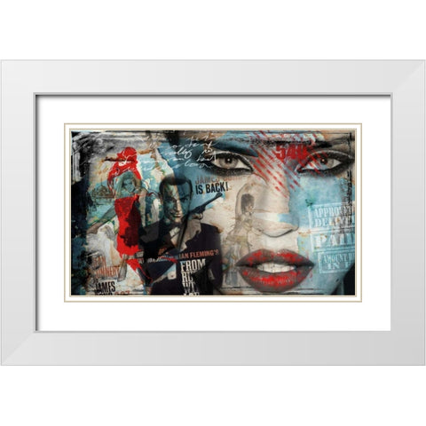 James 007 White Modern Wood Framed Art Print with Double Matting by Baker, Micha
