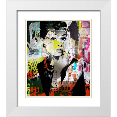 Audrey White Modern Wood Framed Art Print with Double Matting by Baker, Micha