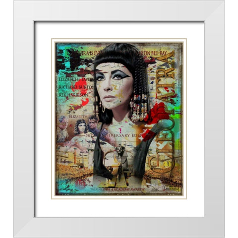 Cleopatra White Modern Wood Framed Art Print with Double Matting by Baker, Micha