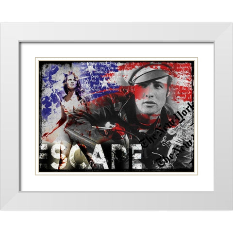 Escape White Modern Wood Framed Art Print with Double Matting by Baker, Micha