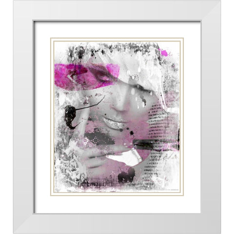 Shyness White Modern Wood Framed Art Print with Double Matting by Baker, Micha
