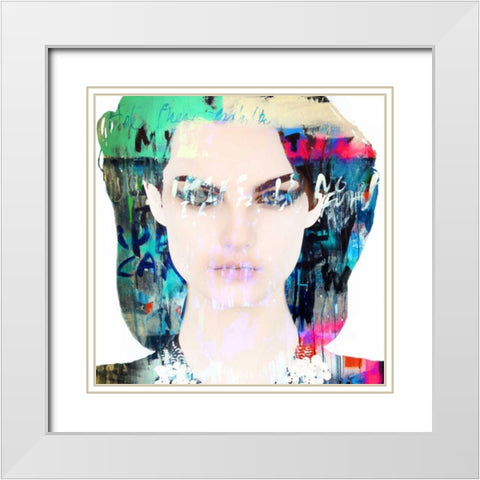 Dignity White Modern Wood Framed Art Print with Double Matting by Baker, Micha